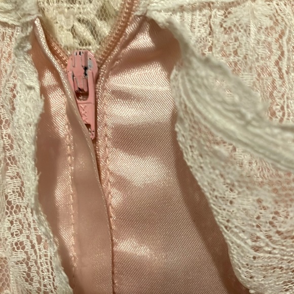 Vintage Pink Satin Nightgown with Lace Trim - Picture 7 of 8